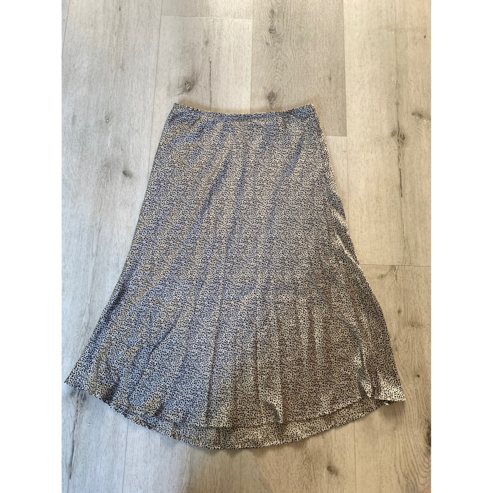 Sienna Sky‎ Womens Leopard Print Midi Skirt Black White A-Line Sz M 02CS126